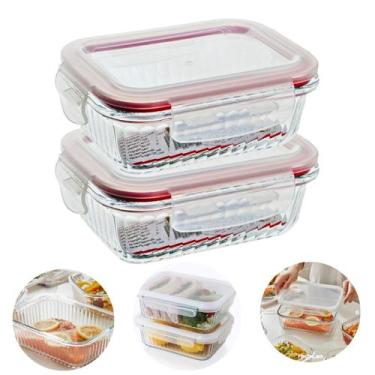 Imagem de Jogo 2 Melhor Potes Vidro 1040ML Hermetico Total Micro-ondas - Belo Vi