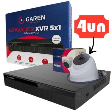 Imagem de Kit Xvr Dvr 4C Gravador Full Hd Garen e 4 Câm Dome Colorida
