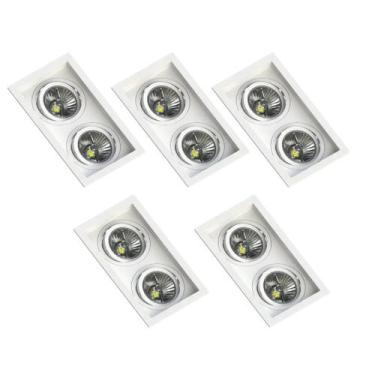 Imagem de 5 Spot Embutir Recuo Save Energy Duplo Par30 E27 Branco