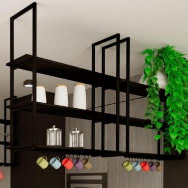 Imagem de Prateleira Industrial Para Cozinha Teto Parede 80cm PP SF - ShopForte