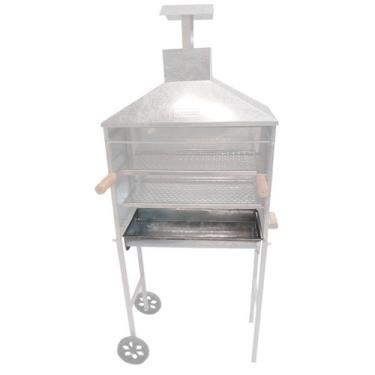 Imagem de Bandeja Proteção Galvanizada Churrasqueira Espetinho Móve - LAURINDOS 