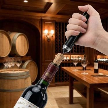 Imagem de Saca Rolhas Pneumático Abridor Garrafa Vinho Ar Pressão Aço Inox Profi