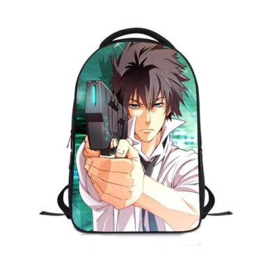 Imagem de Mochila escolar infantil PsychoPass Impressão 3D Oxford 24x12x30cm - y