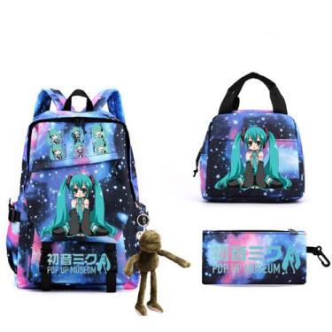 Imagem de Conjunto de mochilas Hatsune Miku Cartoon Kids School 3 unidades - yiw