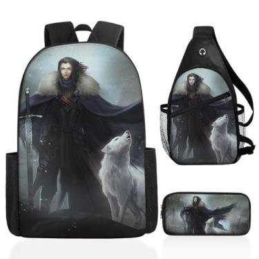 Imagem de Conjunto de mochilas escolares Arya Stark Games Of Thrones, 3 unidades