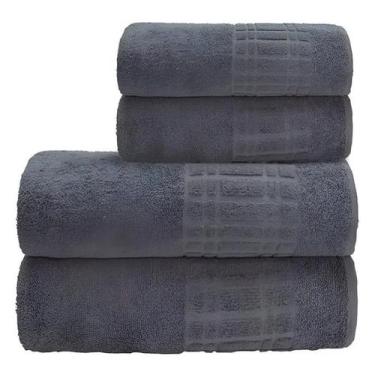 Imagem de Jogo de Toalhas Banho Rosto Loft 4 Peças Luxo 100% Algodão - Camesa, C