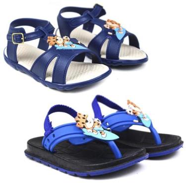 Imagem de Kit de 2 Pares de Sandália Infantil Masculina Confortável para Meninos