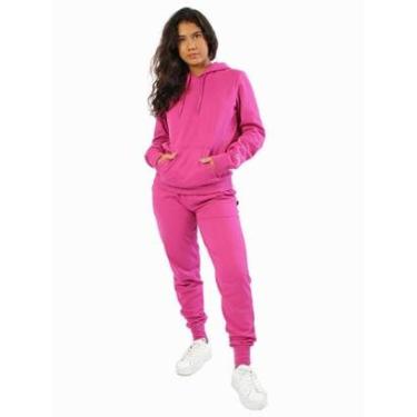 Imagem de Conjunto Moletom Feminino Blusa Capuz Canguru e Calça Jogger-Feminino
