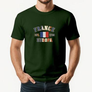 Imagem de Camiseta Masculina FRANÇA Exclusiva Algodão Premium-Masculino