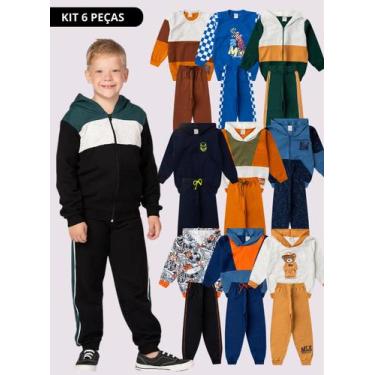 Imagem de Kit Sortido 6 Peças de Roupas Infantis Menino Inverno- 3 Conjuntos - M