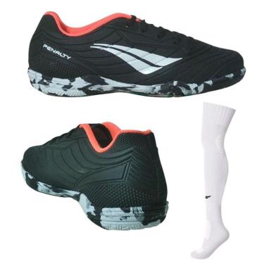 Imagem de Chuteira Futsal Penalty Matis Infantil Preto Meião Matis-Unissex