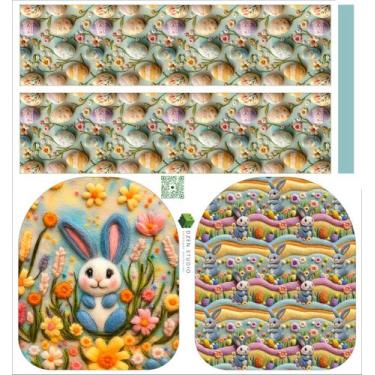 Imagem de Painel Mochila Mini Páscoa 2 Azul- Dzen Sintético Doll Estampado - PX