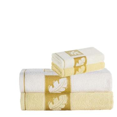 Imagem de Jogo Toalhas Banho Quebec Karsten 4 Peças, RÁFIA / IVORY DOURADO