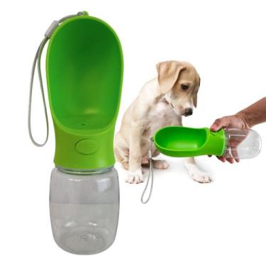 Imagem de Garrafa Bebedouro Agua Pet Cachorro Gato Cao Passeio Caminhada Viagem 