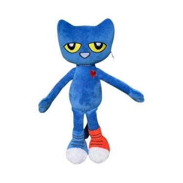 Imagem de Brinquedo De Pelúcia Gato Pete Sorridente Azul De Desenho Animado 30cm