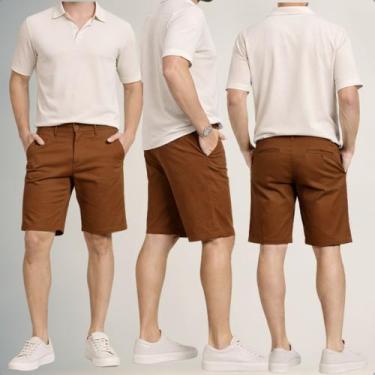 Imagem de Bermuda Masculina Sarja Alfaiataria com Bolso Faca Conforto - - AZ04 J