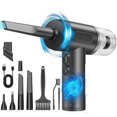 Imagem de Espanador, Aspirador Portatil, Soprador de Ar Comprimido Recarregável de 50000 Rpm, Aspirador de Pó Sem Fio Portátil 3 em 1, Soprador Pc, Aspirador de Pó Portatil, Aspirador Portatil Sem Fio