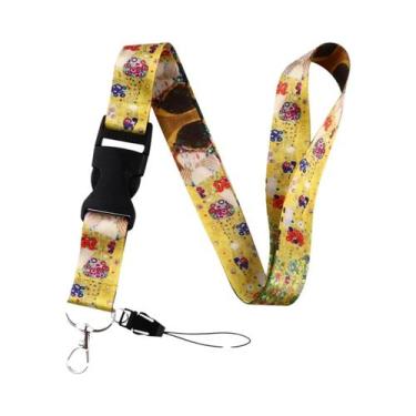 Imagem de Cordão De Pescoço Com Estampa De Borboleta E Lua, Suporte Para Crachá 