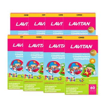 Imagem de Kit 08 Lavitan Vitamina Kids Tutti-Frutti 60 Comp Cimed. Sabor:Tutti-F