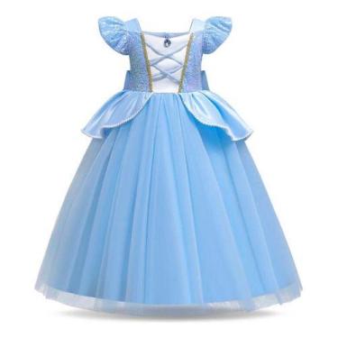 Imagem de Vestido Princesa Cinderela Fantasia Clássico Disney Ella F - Baby Plus