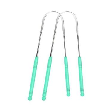 Imagem de Raspador De Língua Em Aço Inoxidável Em Formato De U Para Remoção De P