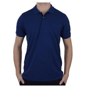 Imagem de Camisa Masculina Ogochi Gola Polo Casual Slim Azul - 7544-Masculino