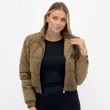 Imagem de Jaqueta Facinelli Cropped Puffer em Veludo Cotelê Feminina-Feminino