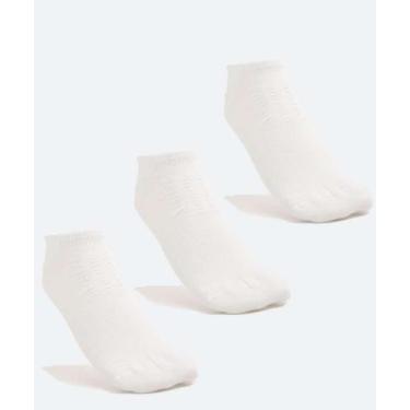 Imagem de Kit 3 Pares Meias Invisíveis Feminina Marisa-70308, 34/39, Branco