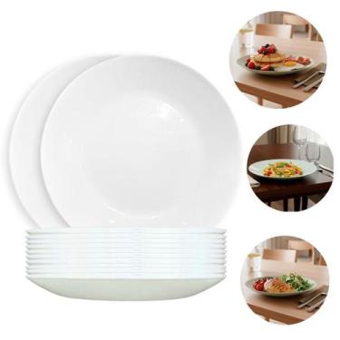 Imagem de Jogo de Pratos de Jantar Fundo Opaline Redondo Resistente Clean - Bela