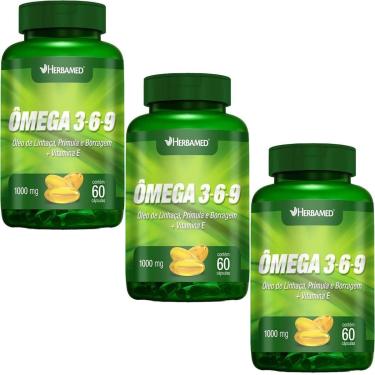 Imagem de Kit 3X Ômega 3, 6 e 9 Linhaça, Prímula E Borragem + Vitamina E - 60 Cápsulas - Herbamed...
