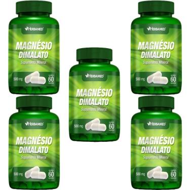 Imagem de Kit 5X Magnésio Dimalato - 60 Cápsulas - Herbamed-Masculino