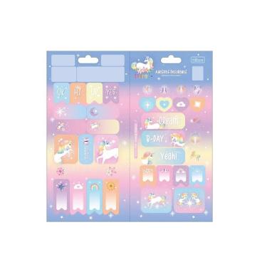 Imagem de Cartela de Adesivo Decorado Tilibra Duplo Blink Modelo 1 com Etiqueta Adesiva Formato 100MM X 208MM 1 Folha