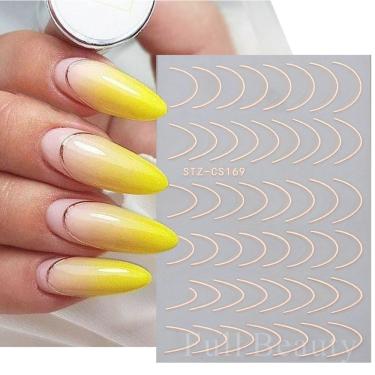 Imagem de Adesivo de Unhas Stz-C para Arte Francesa em Gradiente Diy Azul Rosa Roxo Verde Oem