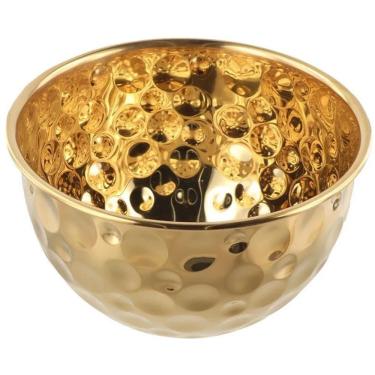 Imagem de Tigela BSL3881-3 para Servir em Inox Multiuso Versátil para Mesa e Buffet Dourado Braslu