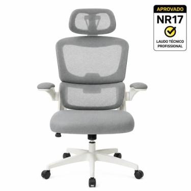 Imagem de Cadeira De Escritório Com Apoio De Lombar 3d Brin7 B7-010-br Branco Ma