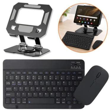 Imagem de Teclado ABNT2 + Mouse Bluetooth + Suporte Alumínio para Tablet Xiaomi 