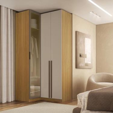 Imagem de Guarda Roupa de Canto 3 Portas 1 Reflecta Altezza Trend Belmax Cor:Bra