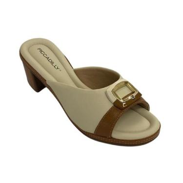 Imagem de Tamanco Piccadilly 566075 Feminino Off White casual, 36