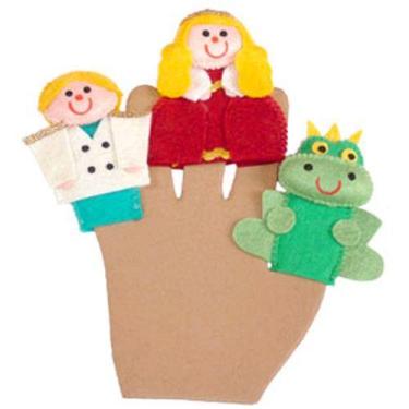 Imagem de Kit de Dedoches em Feltro - A Princesa e o Sapo - Hannickel