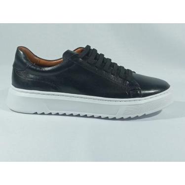 Imagem de Sapatênis masculino couro cadarço gofer 45004 (64560), Preto, 40