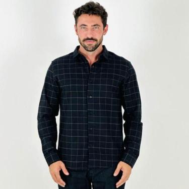 Imagem de Camisa Sibra Flanela Slim Manga Longa Masculina, 2, Preto