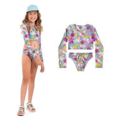 Imagem de Biquíni Cropped Infantil Feliz Proteção UV 50+ Boca Grande, 6