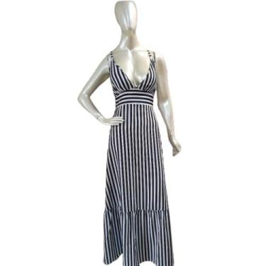 Imagem de Vestido Longo adulto feminino listrado - Kelly Siqueira