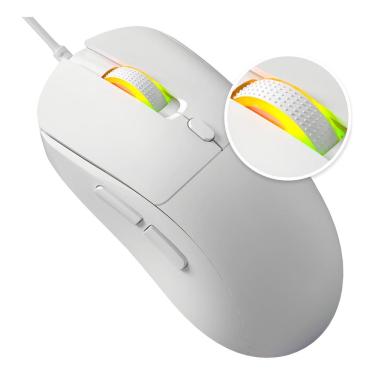 Imagem de Mouse Gamer Programavel Rgb Eg116/Flyn Branco Com Fio Evolut Pro