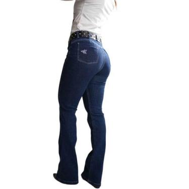 Imagem de Calça Jeans Básica Feminina Lisa Flare Country City Original, Jeans es