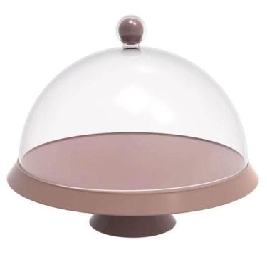Imagem de Porta Bolo 25cm Bubble com Cúpula e Pé Crippa Amêndoa Tortas Doces Bol