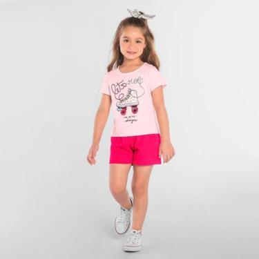 Imagem de Conjunto Infantil Menina Roupa Bermuda Short Camiseta Verão - Rovitex 
