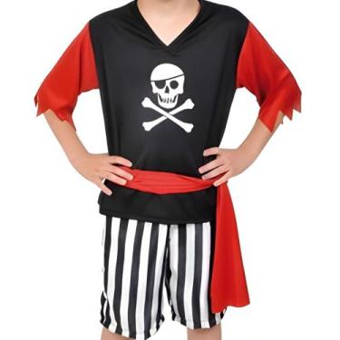 Imagem de Fantasia Pirata Jack Infantil Conjunto Completo para Festas - Anjo Fan