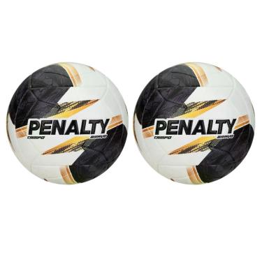 Imagem de Kit 2 Bola de Futebol de Campo Bravo XXVI Controle e Durabilidade Branco e Preto Penalty