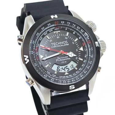 Imagem de Relógio Technos Masculino Skydiver Bicolor WT20561/8P, Preto